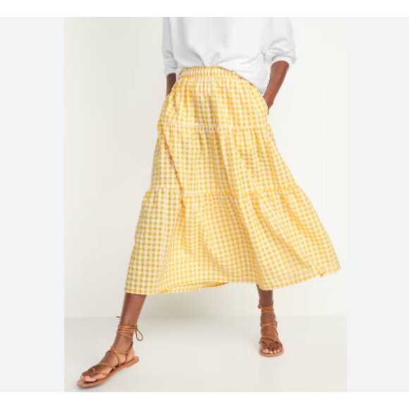 NWOT Old navy gingham gauze midi skirt XL - Picture 1 of 6